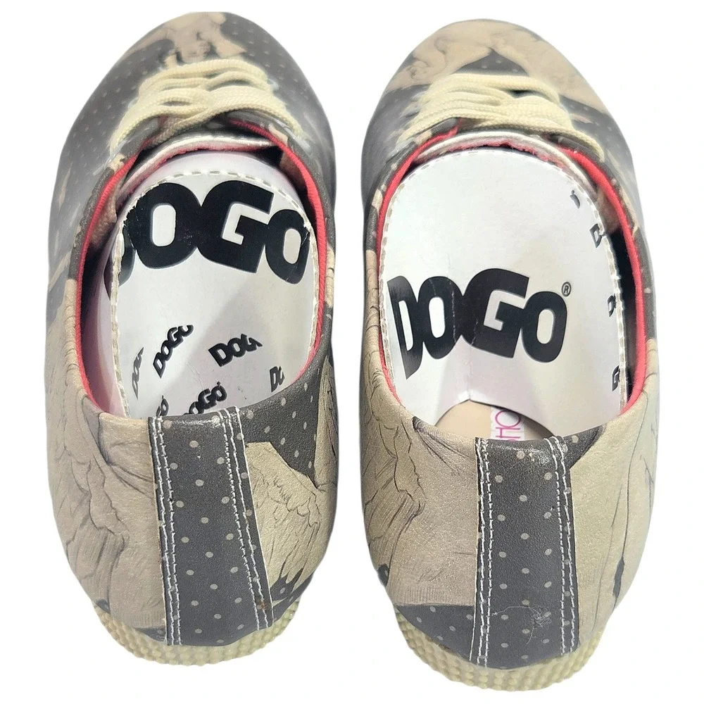 DOGO Swan Lake Ballerina Lace Up‎ Flats Women US 6 EU 36 Vegan Graphic Art New